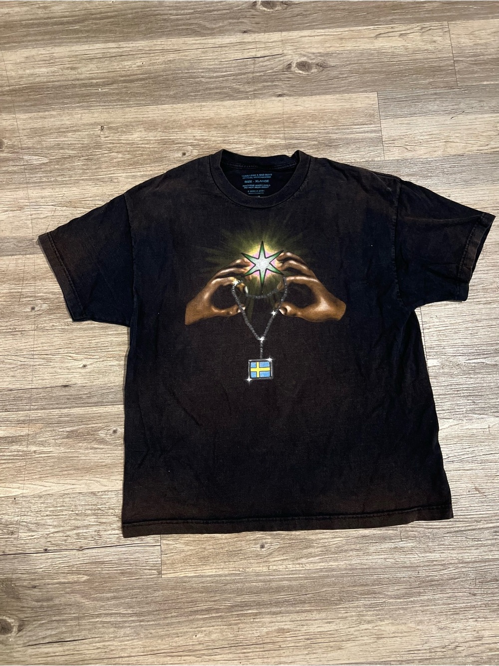 Yung Lean Sad Boys black graphic tee with hands holding a star Size XLarge